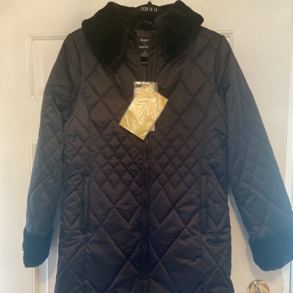 Dennis basso, black coat, size xs, looks like sm.